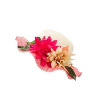 Zon hoeden zomer hoeden bloem grote Dakransjes stro strand GLB stro hoed (roze)