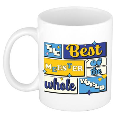 Cadeau koffie/thee mok - de beste meester - van de wereld - wit - 300 ml - keramiek