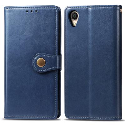Retro effen kleur lederen gesp mobiele telefoon bescherming lederen draagtas met Lanyard & fotolijstjes & kaartsleuf & portemonnee & beugel functie vo