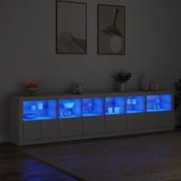 Dressoir met LED-verlichting 283x37x67 cm wit