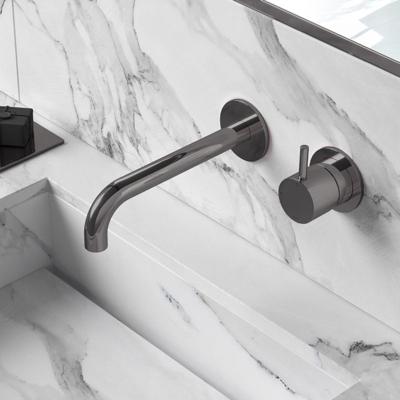 Hotbath Cobber afbouwdeel inbouw wastafelmengkraan met 18 cm uitloop zwart chroom CB005EXT18BK