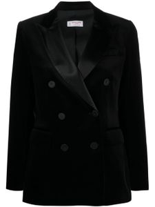 Alberto Biani blazer croisé à revers contrastant - Noir