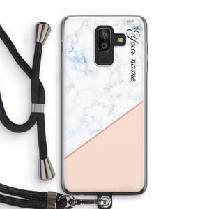 Marmer in stijl: Samsung Galaxy J8 (2018) Transparant Hoesje met koord