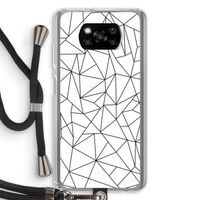 Geometrische lijnen zwart: Xiaomi Poco X3 Pro Transparant Hoesje met koord