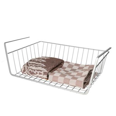 Opberg/opruim hangmandje - 25 x 40 x 14 cm - Kastmandje - zilver - kledingkast