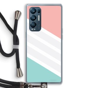 Strepen pastel: Oppo Find X3 Neo Transparant Hoesje met koord