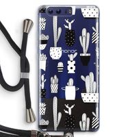Cactusmotief: Honor 9 Transparant Hoesje met koord