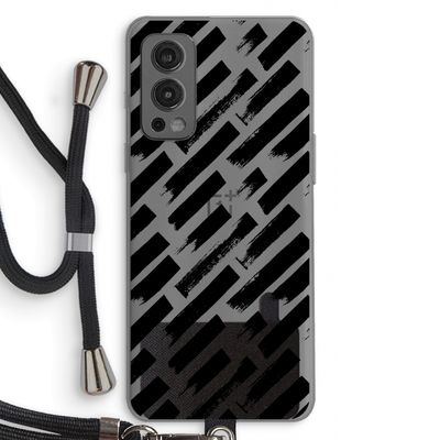 Zwarte vegen: OnePlus Nord 2 5G Transparant Hoesje met koord