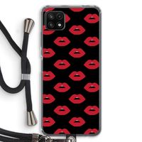Lips: Samsung Galaxy A22 5G Transparant Hoesje met koord