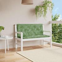 Tuinbankkussens 2 st bladpatroon 120x50x7 cm stof