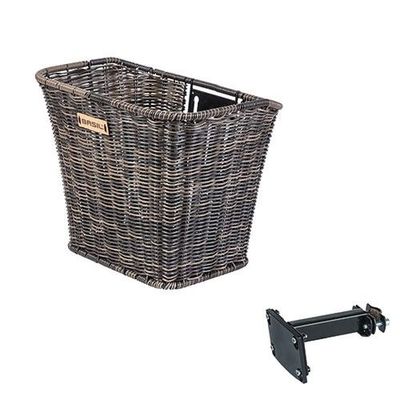 Basil bremen rattan look fm - fietsmand - voorop - inclusief fm stuurpenhouder - bruin