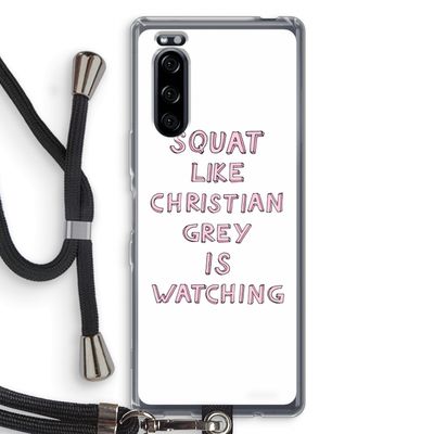Christian Grey: Sony Xperia 5 Transparant Hoesje met koord
