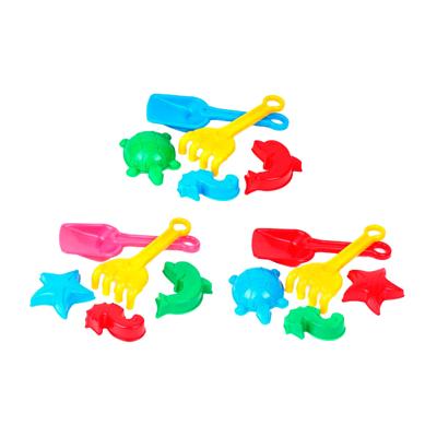 Sun Fun schepje met harkje en 3 zandvormen, 22cm