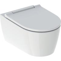 Geberit ONE pack Wandcloset - diepspoel - turboflush - 37x54cm - closetzitting - Designafdekking glansverchroomd/wit - KeraTect - mat wit 500.202.jt.1
