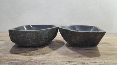Wasbakken riviersteen set RS250307AB, 37x36x15 cm