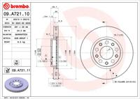 Remmenset, remschijf BREMBO, Remschijftype: Binnen geventileerd, Inbouwplaats: Achteras: , u.a. für Jeep, Fiat