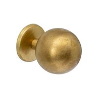 Intersteel voordeurknop bol ø75mm op achterplaat ø66mm éénzijdige montage - PVD messing getrommeld