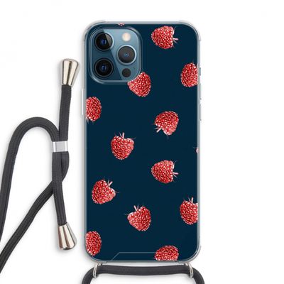 Framboosjes: iPhone 12 Pro Max Transparant Hoesje met koord