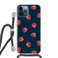 Framboosjes: iPhone 12 Pro Max Transparant Hoesje met koord