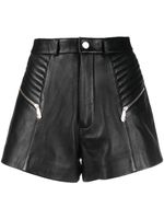 Philipp Plein short en cuir à détails de zips - Noir - thumbnail