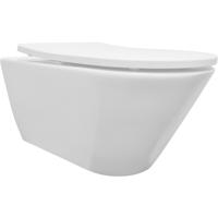 Wiesbaden Stereo Rimless Wandcloset met Shade Toiletzitting - Mat Wit