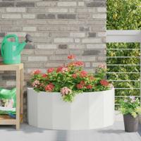 VidaXL Plantenbak wit 90 x 45 x 35 cm staal