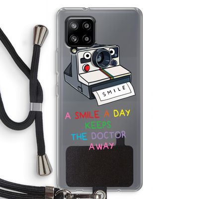 Smile: Samsung Galaxy A42 5G Transparant Hoesje met koord