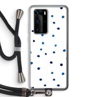 Blauwe stippen: Huawei P40 Pro Transparant Hoesje met koord Blauwe stippen: Huawei P40 Pro Transparant Hoesje met koord