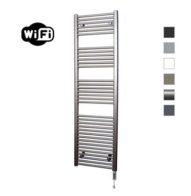 Elektrische Radiator Sanicare HWV Met Wifi 172x60 cm Inox Look 1127W Met Thermostaat Chroom Rechtsonder Sanicare