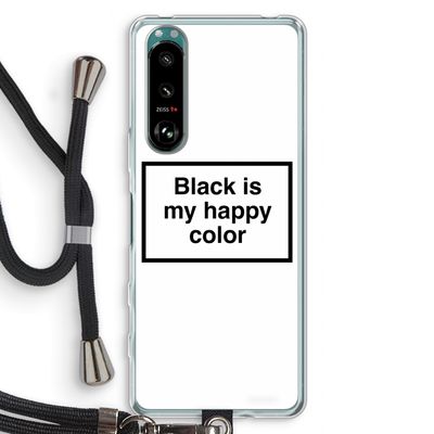 Black is my happy color: Sony Xperia 5 III Transparant Hoesje met koord