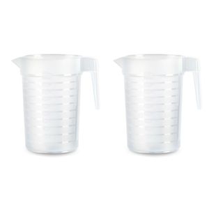 Waterkan/schenkkan - 2x - transparant - 1000 ML - kunststof