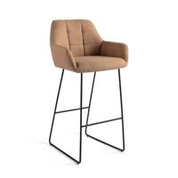 Jesper Home Barkruk 'Noto' Slide Black, kleur Toasted Toffee (zithoogte 75cm)