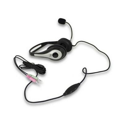 Hoofdtelefoon met microfoon Ewent EW3562 Zwart Zwart/Zilverkleurig