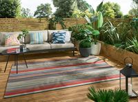Harlequin - Spectro Stripes-Teal/Sedonia/Rust outdoor 442103 - 250x350 cm Vloerkleed