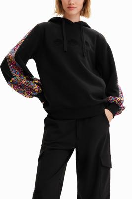 Sweatshirt met etnisch borduursel - BLACK - S
