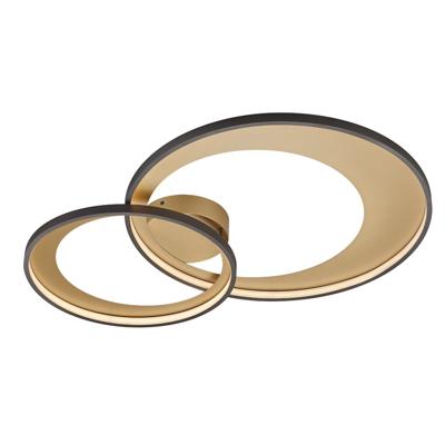 Trio Mat zwarte plafondlampGranada 85cm zwart met goud - 673890232