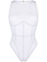 Noire Swimwear maillot de bain à coutures contrastantes - Blanc