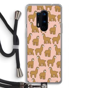 Alpacas: OnePlus 8 Pro Transparant Hoesje met koord