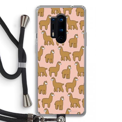 Alpacas: OnePlus 8 Pro Transparant Hoesje met koord