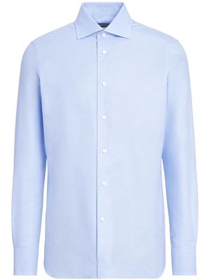 Zegna chemise boutonnée à manches longues - Bleu