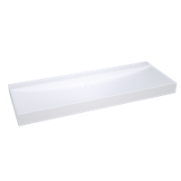 Balmani Wave enkele wastafel voor 2 kraangaten matte Solid Surface 150 x 55 cm