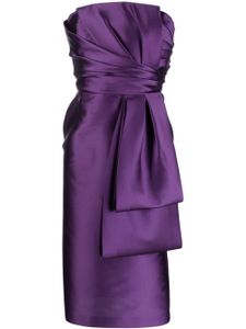 Alberta Ferretti robe mi-longue à détail de nœud - Violet