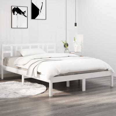 Bedframe massief hout wit 120x200 cm