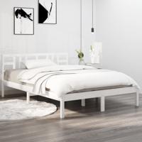 Bedframe massief hout wit 120x200 cm