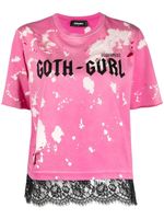 DSQUARED2 t-shirt Goth Girl à effet usé - Rose - thumbnail