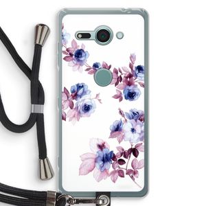 Waterverf bloemen: Sony Xperia XZ2 Compact Transparant Hoesje met koord
