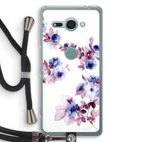 Waterverf bloemen: Sony Xperia XZ2 Compact Transparant Hoesje met koord