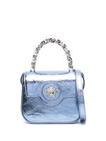 Versace mini sac La Medusa à fini métallisé - Bleu - thumbnail