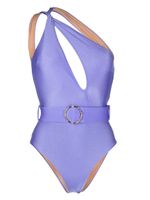 Noire Swimwear maillot de bain à taille ceinturée - Violet