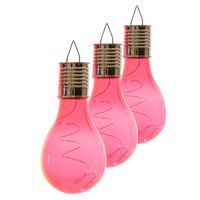 Lumineo solar tuin 6x stuks LED ophang verlichting/lampjes rood 14 x 8 cm - thumbnail